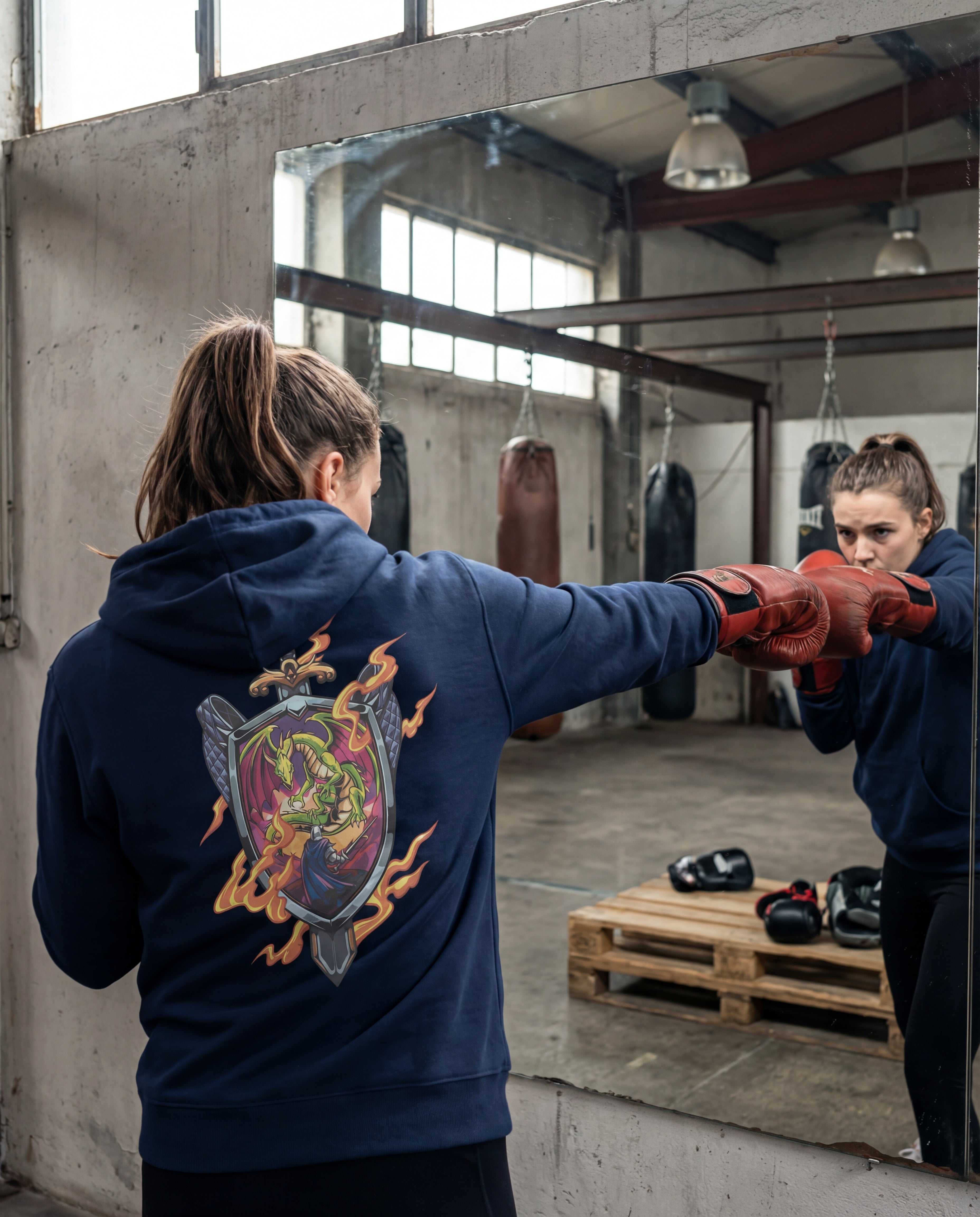 Sudadera Hoodie Eco Values · Dragon Shield